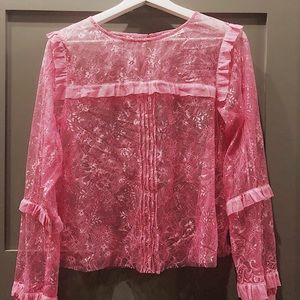 Lace Top in Pink by For Love and Lemons